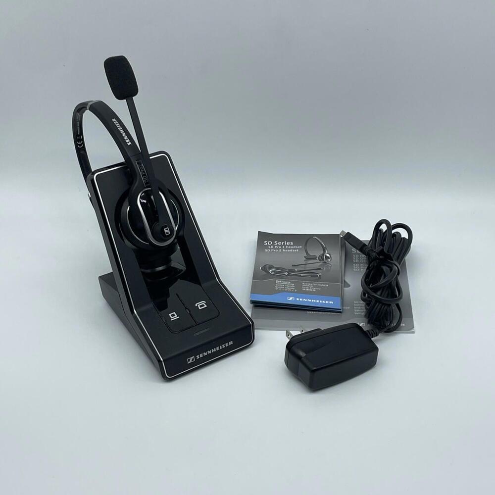 SENNHEISER SD Pro2 Headset SD 30 HS w/Base, Power Supply, USB Tested Working